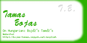 tamas bojas business card